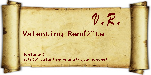 Valentiny Renáta névjegykártya